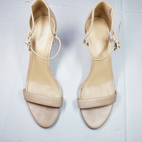 🌸 Michael Kors | Simone Nude Strap Leather Heels 11 - Picture 5 of 8